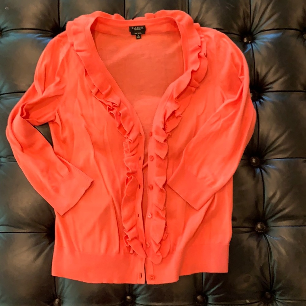 Talbots S Pima cotton Cardigan - melon color